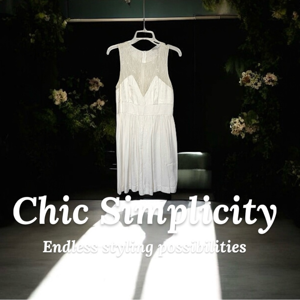SANDRO Women’s White Knee High Dress Size 2/Small. Made from Viscose and Lace.